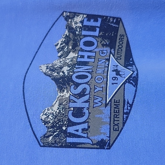 Grand Teton National Park Jackson Hole Wyoming Graphic T-Shirt in Light Blue - Picture 4 of 8